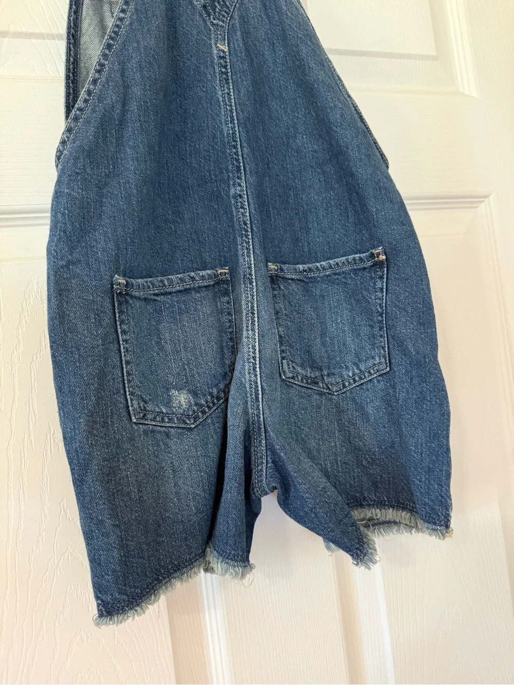 Girl’s GAP Denim Short Overalls - Blue-Medium